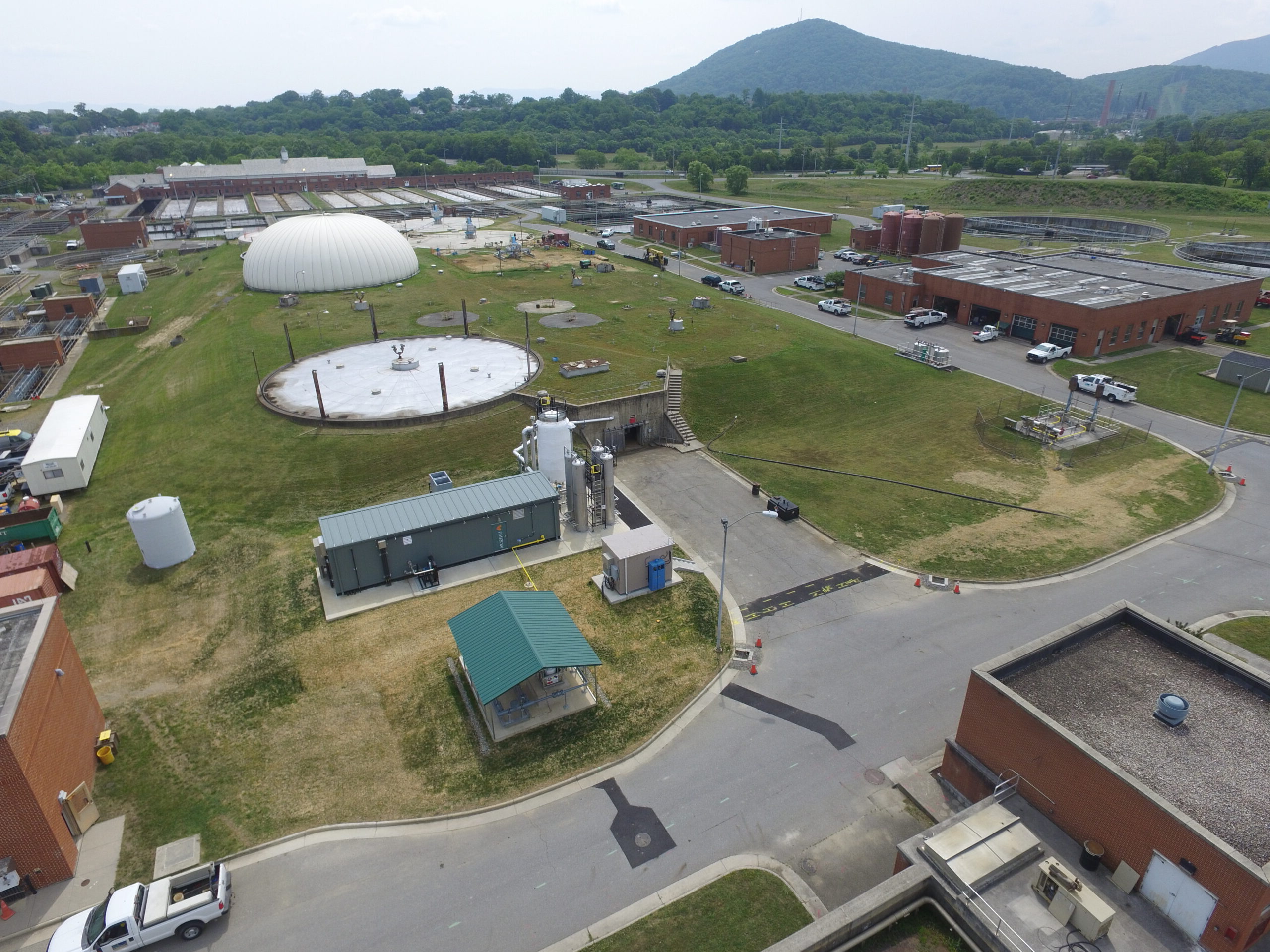 An aerial view of Roanoke Gas Company facilities