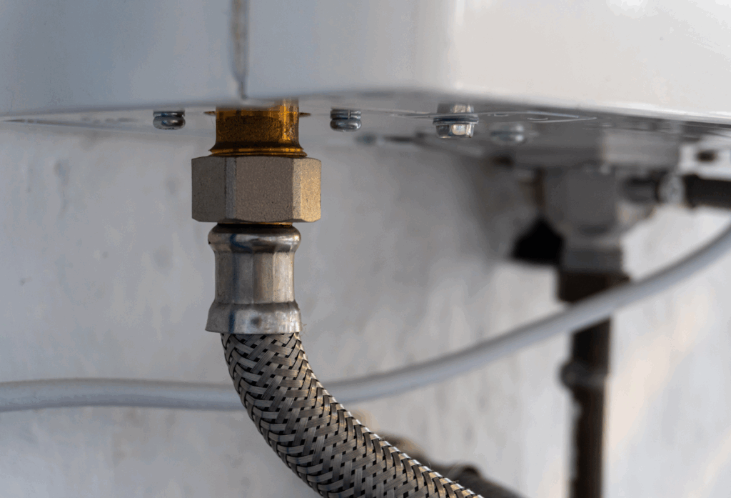 A closeup of a gas connector