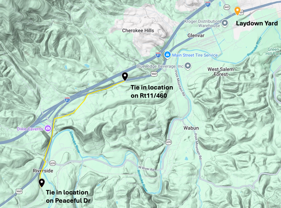 Map of the Tinker Mountain area